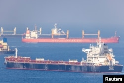 Cargo ship Despina V, carrying Ukrainian grain, is seen in the Black Sea off Kilyos near Istanbul, Turkey, Nov. 2, 2022.
