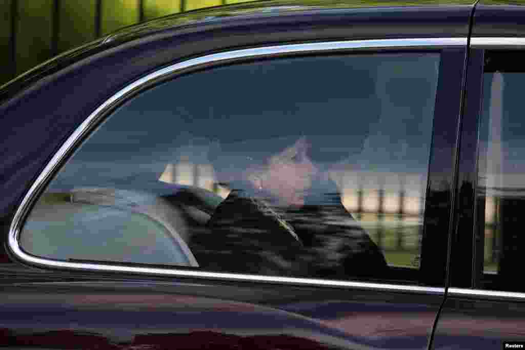 Princess Anne accompanies the hearse carrying the coffin of Britain&#39;s Queen Elizabeth departs Balmoral Castle, in Balmoral, Scotland, Sept. 11, 2022.