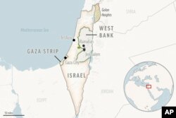 Map of Israel and the Palestinian territories.