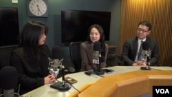 이지윤 북한인권시민연합 캠페인 팀장(왼쪽부터)과 송한나 북한인권정보센터 센터장, 신희석 전환기정의워킹그룹 법률분석관.