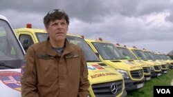 Brock Bierman is president of Ukraine Focus, a nongovernmental group based in Washington and Ukraine that is driving donated U.S. and European ambulances to Ukraine after the D-Day events. (Lisa Bryant/VOA)