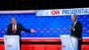 US President Joe Biden and former US President and Republican presidential candidate Donald Trump participate in the first presidential debate of the 2024 elections at CNN's studios in Atlanta, June 27, 2024.