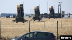 FILE - U.S. Army MIM-104 Patriots, surface-to-air missile (SAM) system launchers, are pictured at Poland's Rzeszow-Jasionka Airport, amid Russia's invasion of Ukraine, March 24, 2022. 