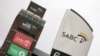 FILE - Signage and logos of channels are displayed at the South African Broadcasting Corporation, or SABC, in Johannesburg on Sept. 1, 2020. SABC is among the more than half of Africa's media that is yet to fully digitalize as of Sept. 8, 2023.