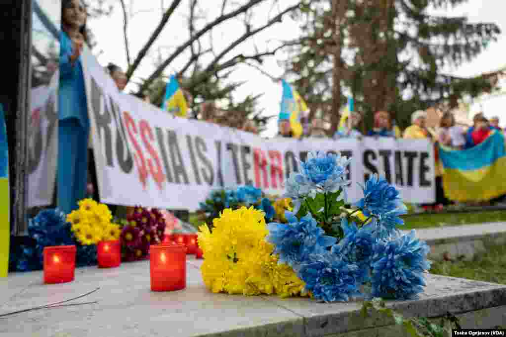 Rally of Ukrainians in Skopje - One year resistance to the Russian aggression 