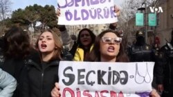 Feministlər "8 Marş - Yaşamaq İstəyirik" yürüşü keçirib: Qadınlar siyasi alət deyil