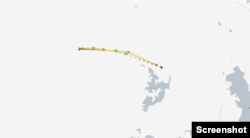 칭안9048호의 이동경로. 자료=MarineTraffic