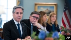 Američki državni sekretar Antony Blinken govori tokom sastanka sa šefom diplomatije Evropske unije Josepom Borelom u State Departmentu, 13. marta 2025. u Washingtonu. 