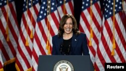 Potpredsjednica SAD Kamala Harris tokom kampanje u srednjoj školi West Allis Central, u West Allisu, Wisconsin, 23. jula 2024.