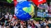 Activists gather in Seoul, Korea, on June 24, 2023, to protest a planned release of water from the Fukushima nuclear plant in Japan. 