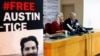 FILE - Marc and Debra Tice, the parents of Austin Tice, who is missing in Syria, speak during a press conference, at the Press Club, in Beirut, Lebanon, Dec. 4, 2018. 