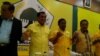 Ketua Harian DPP Partai Golkar Nurdin Halid dan Sekretaris Jenderal Partai Golkar Idrus Marham dalam Rapat Pleno Partai Golkar di kantor DPP Golkar Jakarta, Selasa, 21 November 2017. (Foto:VOA/ Andylala)
