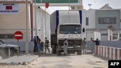 Le poste-frontière de Guerguerat, au sud du Sahara occidental sous contrôle mrocain.