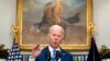 US President Joe Biden speaks about the war in Ukraine in the Roosevelt Room at the White House, April 28, 2022, in Washington.