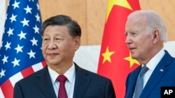 Američki predsjednik Joe Biden, desno, stoji s kineskim predsjednikom Xi Jinpingom prije sastanka na marginama samita G-20, na Baliju, Indonezija, 14. novembra 2022.