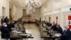 Lebanon's President Michel Aoun heads a meeting with Lebanese officials at the presidential palace in Baabda, Lebanon, Apr. 26, 2021. (Dalati Nohra/Handout via Reuters) 