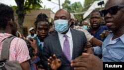 FILE - Former Haitian Senator Youri Latortue in Port-au-Prince, Haiti, July 12, 2021. The United States and Canada on Friday imposed sanctions on him and Haitian Senate President Joseph Lambert.