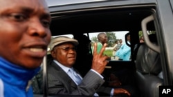 La candidat de l'opposition Etienne Tshisekedi à Kinshasa le 28 novembre 2014.