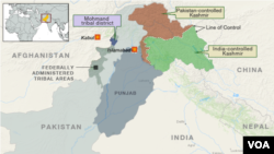 Map of Pakistan Showing Mohmand Tribal District
