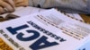 FILE - An ACT assessment test for U.S. college admissions is seen in Springfield, Illinois, April 1, 2014.