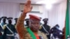 
Le lieutenant-colonel Paul-Henri Sandaogo Damiba lors de la cérémonie d'assermentation en tant que nouveau président du pays à Ouagadougou, le 16 février 2022. 