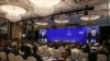 第19届国际战略研究所（International Institute for Strategic Studies）香格里拉对话6月10日至12日在新加坡香格里拉酒店举行。图为乌克兰总统作为特邀嘉宾在11日的讨论会上通过视频发言。-美联社照片