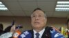 台湾防长严明3月6日立院谈大陆军费 (美国之音 申华拍摄)