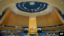 FILE - The 77th session of the General Assembly at U.N. headquarters on Sept. 20, 2022. 