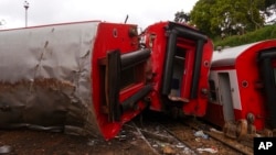 Un train a déraillé à Eseka, au Cameroun, le 22 octobre 2016