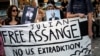 Para pendukung pendiri WikiLeaks Julian Assange melakukan aksi unjuk rasa menentang ekstradisinya dari Inggris ke AS (foto: ilustrasi). 