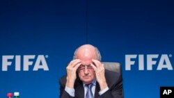 Joseph Blatter lors d'une conférence de presse à Zurich, Suisse le 10 mars 2015