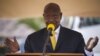 FILE - Uganda's President Yoweri Museveni gives a speech at the Kololo Independence Grounds in Kampala, on June 4, 2021. 