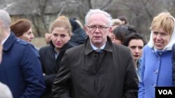 ესტონეთის პარლამენტის სპიკერი ეიკი ნესტორი საოკუპაციო ხაზთან ხურვალეთში