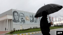 نمایی از کمپ اشرف ۳ در آلبانی که مقر مجاهدین خلق است. 