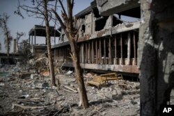 An external view of Mosul's main hospital complex shows damage after it was retaken by Iraqi forces during fighting against Islamic State militants, in Mosul, Iraq, July 4, 2017.