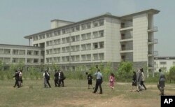 FILE - a building at the Pyongyang University of Science and Technology.