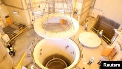 The nuclear water reactor of Arak, south of capital Tehran, is seen in a handout picture released by Iran's Atomic Energy Organization.