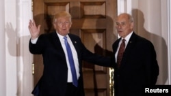 Le président élu Donald Trump avec le Général John Kelly à Bedminster, New Jersey, le 20 novembre 2016. 