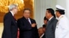Indonesian President Susilo Bambang Yudhoyono, second left, talks with Australian Prime Minister Kevin Rudd, left, in Bogor, West Java, Indonesia, July 5, 2013. 