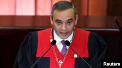 Ketua Mahkamah Agung Venezuela, Maikel Moreno, berbicara dalam sebuah upacara untuk menandai pembukaan tahun kehkaminan di Mahkamah Agung, Caracas, Venezuela, 24 Januari 2019 (foto: Reuters/Carlos Garcia Rawlins)