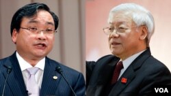 Nguyễn Phú Trọng (phải) và 'tử huyệt' của mình: Hoàng Trung Hải.