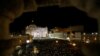 Faithful on St.Peter's Square cheer after white smoke rose from the chimney above the Sistine Chapel, indicating a new pope has been elected at the Vatican, March 13, 2013. 