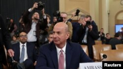 File - U.S. Ambassador to the European Union Gordon Sondland attends a House Intelligence Committee hearing as part of the impeachment inquiry into U.S. President Donald Trump on Capitol Hill in Washington, U.S., November 20, 2019.