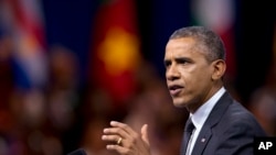 President Barack Obama speaks to participants of the Presidential Summit for the Washington Fellowship for Young African Leaders in Washington, July 28, 2014.