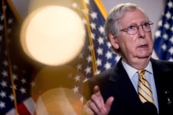 Senate Majority Leader Mitch McConnell, a Republican, speaks to reporters on Capitol Hill, in Washington, June 16, 2020.