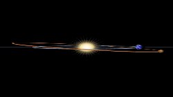 The difference in the orbits of Earth and Mars are shown in this NASA illustration.