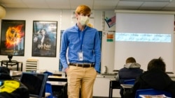 Cooper Hanson, a student at Hanover College, is one of several college students being recruited to work as substitute teachers in schools during the pandemic. Thursday, Dec. 10, 2020.