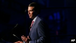 Donald Trump Jr lors d'un passage en Alabama, le 5 octobre 2017.