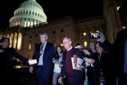 U.S. Senator Lamar Alexander speaks to reporters as he exits the Trump impeachment trial in Washington, U.S., January 30, 2020.