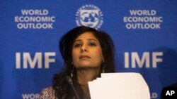 FILE - International Monetary Fund Chief Economist and Director of the Research Department Gita Gopinath.